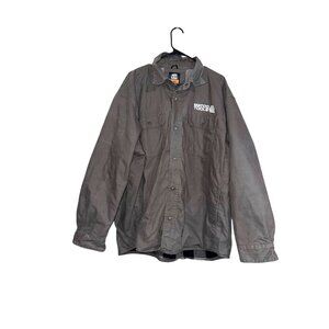 Berne Mens Workwear Plaid-Lined Cotton Shirt Jacket 2XL Brown